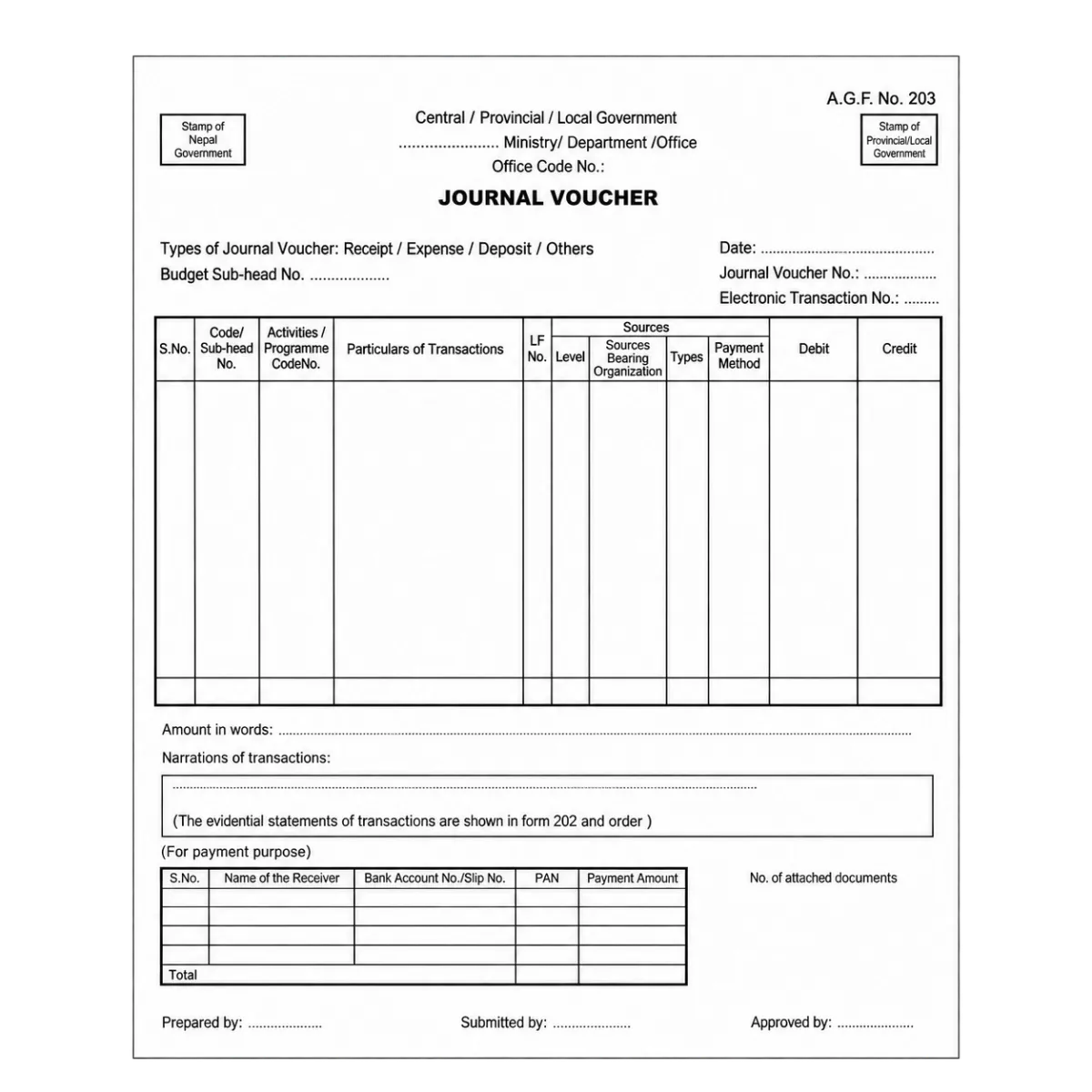 Journal Voucher